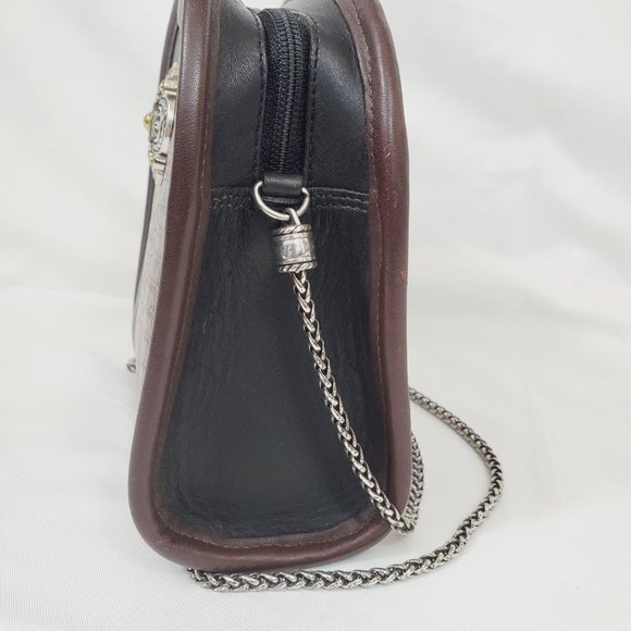 Brighton Bags Brighton Vintage Black Brown Leather Small Saddle